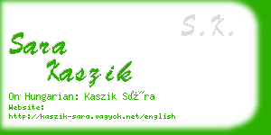 sara kaszik business card